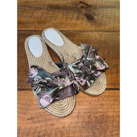 Womens Rebecca Minkoff Giana Espadrille‎ Bow Sandals Purple Slides Size 9M - Picture 3 of 13